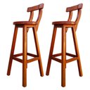 Ver imagem 1 de Kit 2 Banqueta Alta com Encosto Girafa Mogno