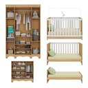 Ver imagem 5 de Quarto de Bebê Completo Berço Americano 3 em 1 Colchão Dengo Multimóveis Mp4600 Madeirado/branco