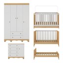Ver mais imagens de Quarto de Bebê Completo Berço Americano 3 em 1 Colchão Dengo Multimóveis Mp4600 Madeirado/branco