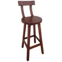 Ver imagem 2 de Kit 5 Banqueta Alta de Madeira com Encosto Girafa Mogno