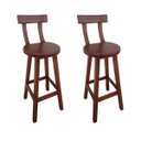 Ver imagem 1 de Kit 2 Banqueta Alta de Madeira com Encosto Girafa Mogno