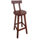 Ver imagem 2 de Kit 2 Banqueta Alta de Madeira com Encosto Girafa Mogno