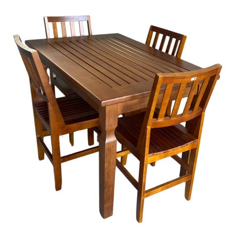 Conjunto Mesa Jantar Ripada 1,20m 4 Cadeiras Confort Madeira Maciça Imbuia