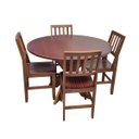 Ver imagem 1 de Conjunto Mesa Jantar Redonda Country 1,20M 4 Cadeiras Confort Imbuia