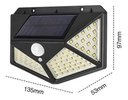 Ver imagem 5 de Luminária Solar 100 LEDs Branco Quente Sensor de Movimento Presença Kit 10 Uni 3 Funçoes Lâmpada