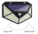 Ver imagem 7 de Luminária Solar 100 LEDs Branco Quente Sensor de Movimento Presença Kit 10 Uni 3 Funçoes Lâmpada