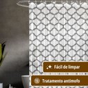 Ver imagem 3 de 1 Cortina Box Banheiro Antimofo Ganchos 180x180 Pev Es M05