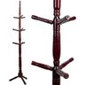 Cabideiro Mancebo de Chão em Madeira C/9 Ganchos Mogno Vinho - 1