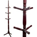 Ver imagem 1 de Cabideiro Mancebo de Chão em Madeira C/9 Ganchos Mogno Vinho