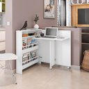 Ver imagem 2 de Mesa Escrivaninha Dobrável Multifuncional Criative M08 Branco Acetinado - Mpozenato