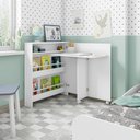 Ver imagem 3 de Mesa Escrivaninha Dobrável Multifuncional Criative M08 Branco Acetinado - Mpozenato
