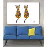 Quadro Abstrato Moderno Para Sala Gatos Chique Pintado - 2