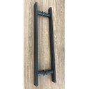 Ver imagem 1 de Puxador Barra Chata Reto Alumínio Preto 40cm fur 30cm