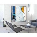 Ver imagem 3 de Quadro Abstrato Moderno Para Sala Pintura Mão Pintado