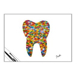 Quadro Abstrato Moderno Para Dentista Odontologia Pintado - 3