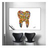 Quadro Abstrato Moderno Para Dentista Odontologia Pintado - 1