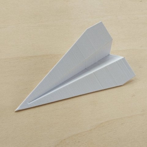 Estatueta Avião Origami P - 13,5cm comp. - Toque 3D: Branco