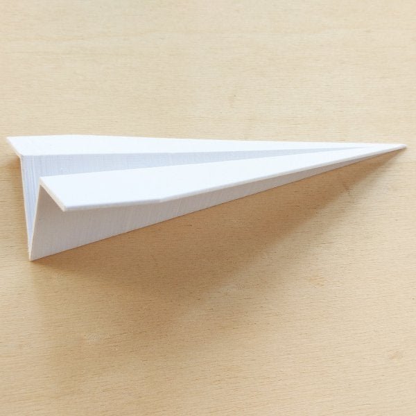 Estatueta Avião Origami P - 13,5cm comp. - Toque 3D: Branco - 3