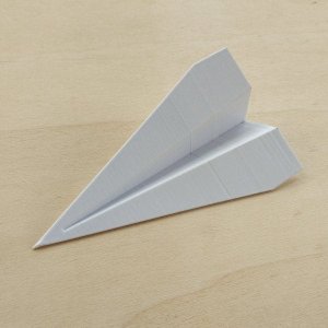 Estatueta Avião Origami M - 16,5cm comp. - Toque 3D: Branco