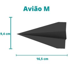 Estatueta Avião Origami M - 16,5cm comp. - Toque 3D: Branco - 4