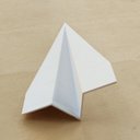 Ver imagem 2 de Estatueta Avião Origami M - 16,5cm comp. - Toque 3D: Branco