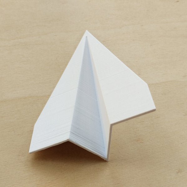 Estatueta Avião Origami G - 20cm comp. - Toque 3D: Branco - 2