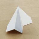 Ver imagem 2 de Estatueta Avião Origami G - 20cm comp. - Toque 3D: Branco