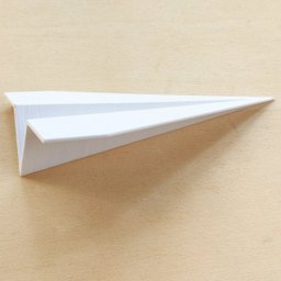 Estatueta Avião Origami G - 20cm comp. - Toque 3D: Branco - 3