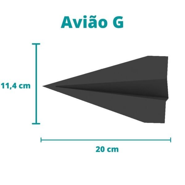 Estatueta Avião Origami G - 20cm comp. - Toque 3D: Branco - 4