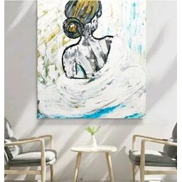 Quadro Tela Abstrato Original Pintado A Mão Mulher  - 3