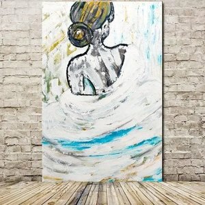 Quadro Tela Abstrato Original Pintado A Mão Mulher 