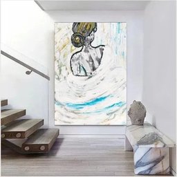 Quadro Tela Abstrato Original Pintado A Mão Mulher  - 2