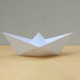 Estatueta Barquinho Origami G - 20cm comp. - Toque 3D: Branco - 1