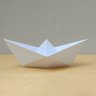 Estatueta Barquinho Origami G - 20cm comp. - Toque 3D: Branco - 1