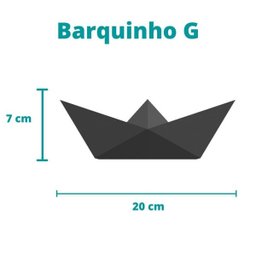 Estatueta Barquinho Origami G - 20cm comp. - Toque 3D: Branco - 4