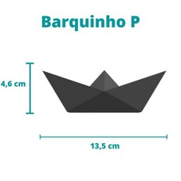 Estatueta Barquinho Origami P - 13,5cm comp. - Toque 3D: Branco - 4
