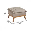 Ver imagem 2 de Puff Quadrado mm-35 Pillow Veludo Bege Pé Madeira Martins Estofados