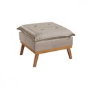 Ver imagem 3 de Puff Quadrado mm-35 Pillow Veludo Bege Pé Madeira Martins Estofados
