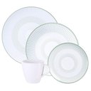 Ver imagem 1 de Aparelho de Jantar 16 Peças em Porcelana Decorada Tramontina Lineare Mesa Posta Almoço Café Chá