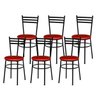 Kit 6 Cadeiras Epoxi Preta para Cozinha: Vermelho - 1