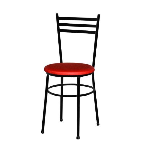 Kit 6 Cadeiras Epoxi Preta para Cozinha: Vermelho - 2