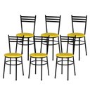 Ver imagem 1 de Kit 6 Cadeiras Epoxi Preta para Cozinha: Amarelo