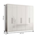Ver imagem 2 de Roupeiro Casal 6 Portas Houston Branco