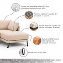 Ver imagem 4 de Sofá Sala de Estar Atena Chaise Direito Pés de Ferro 284cm 5 Lugares Bouclê Off White M1 - Monari de