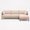 Ver imagem 5 de Sofá Sala de Estar Atena Chaise Direito Pés de Ferro 284cm 5 Lugares Bouclê Off White M1 - Monari de