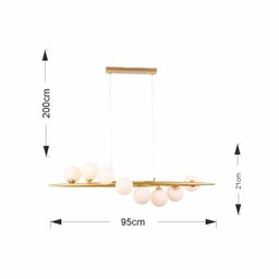Pendente Globos Jabuticaba 95cm Soquete G9 Dourado Vintage Bivolt - 3
