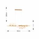 Ver imagem 3 de Pendente Globos Jabuticaba 95cm Soquete G9 Dourado Vintage Bivolt