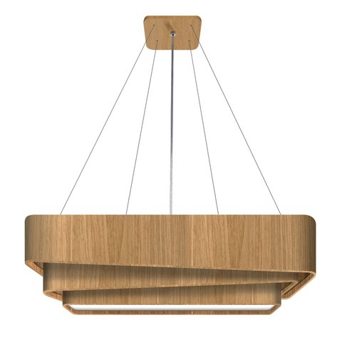 Pendente Trinity Retangular 85cm - 1 Luz Adrilustres Freijó