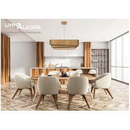 Pendente Trinity Retangular 85cm - 1 Luz Adrilustres Freijó - 2