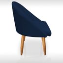 Ver imagem 7 de Kit 02 Poltrona Cadeira para Sala Orgânica Curva Redonda Confortável Reforçada Recepção Suede Azul